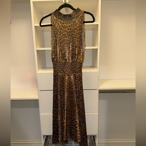 alc gold pleated dress A.L.C. Nessa Gown in Torta by ALC